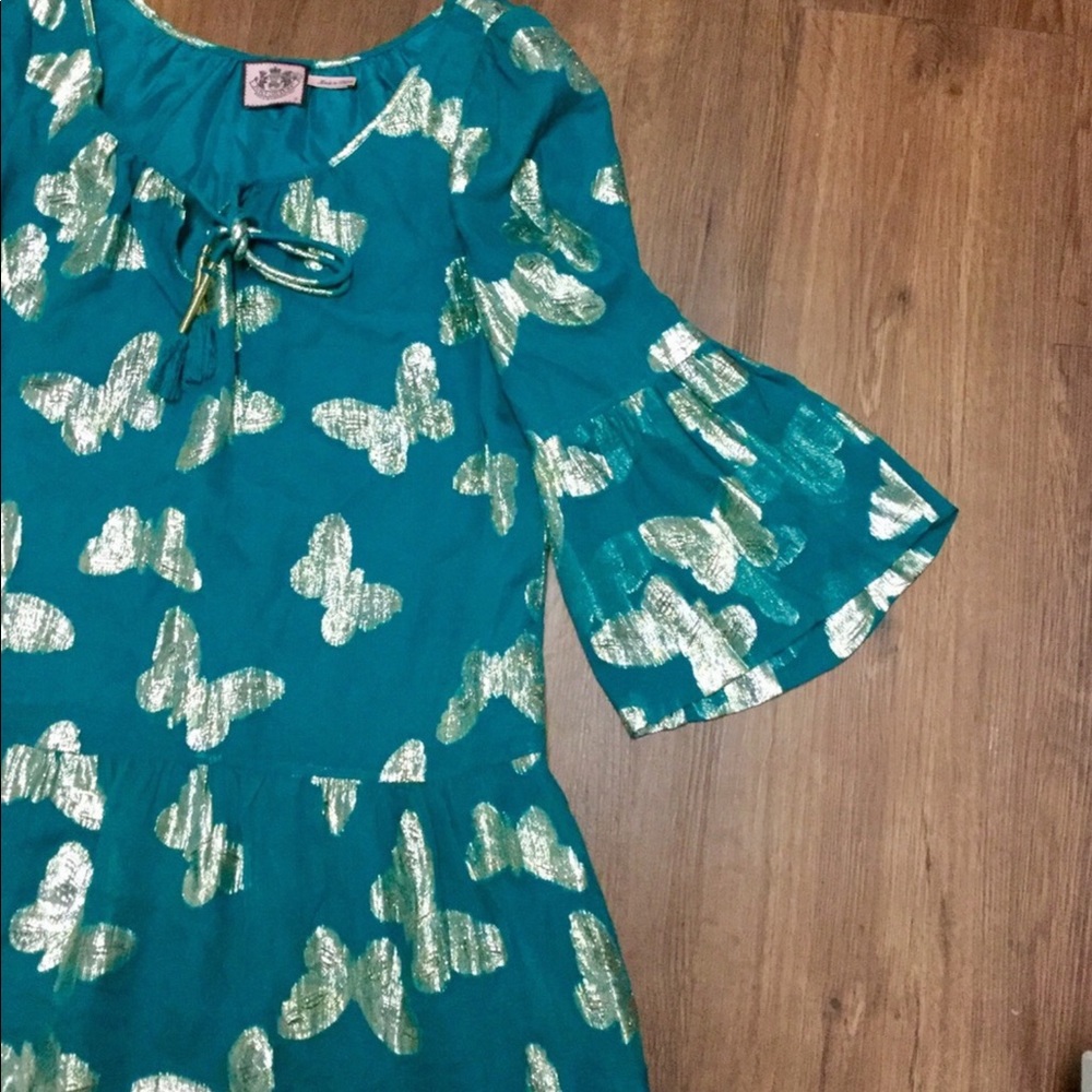 Juicy Couture Gold Metallic Butterfly Mini Dress - Picture 5 of 8